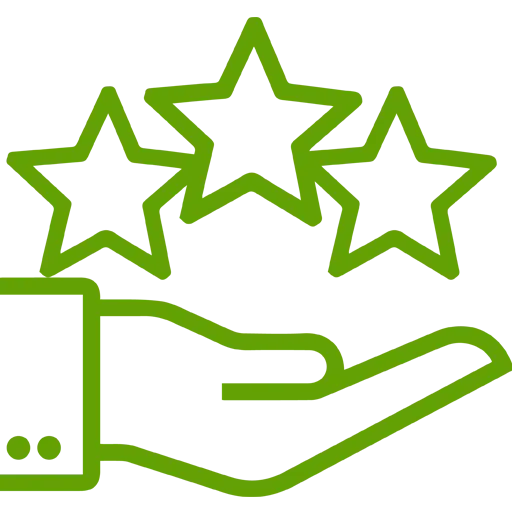 Icon of hand holding stars